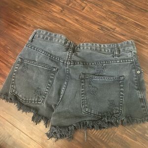 black jean shorts